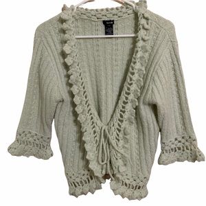 Kenzie Beautiful Crochet Sweater L